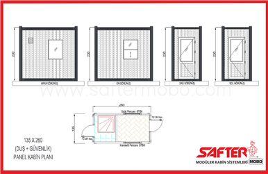 PANEL KABİN WC GÜVENLİK 135x260