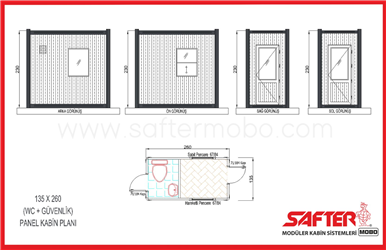 PANEL KABİN WC GÜVENLİK 135x260