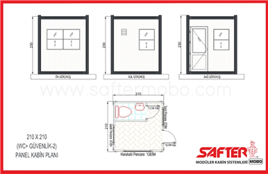 PANEL KABİN WC GÜVENLİK 210x210