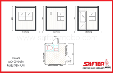 PANEL KABİN WC GÜVENLİK 210x210