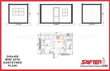 MİNİ OFİS KABİNİ 240x400